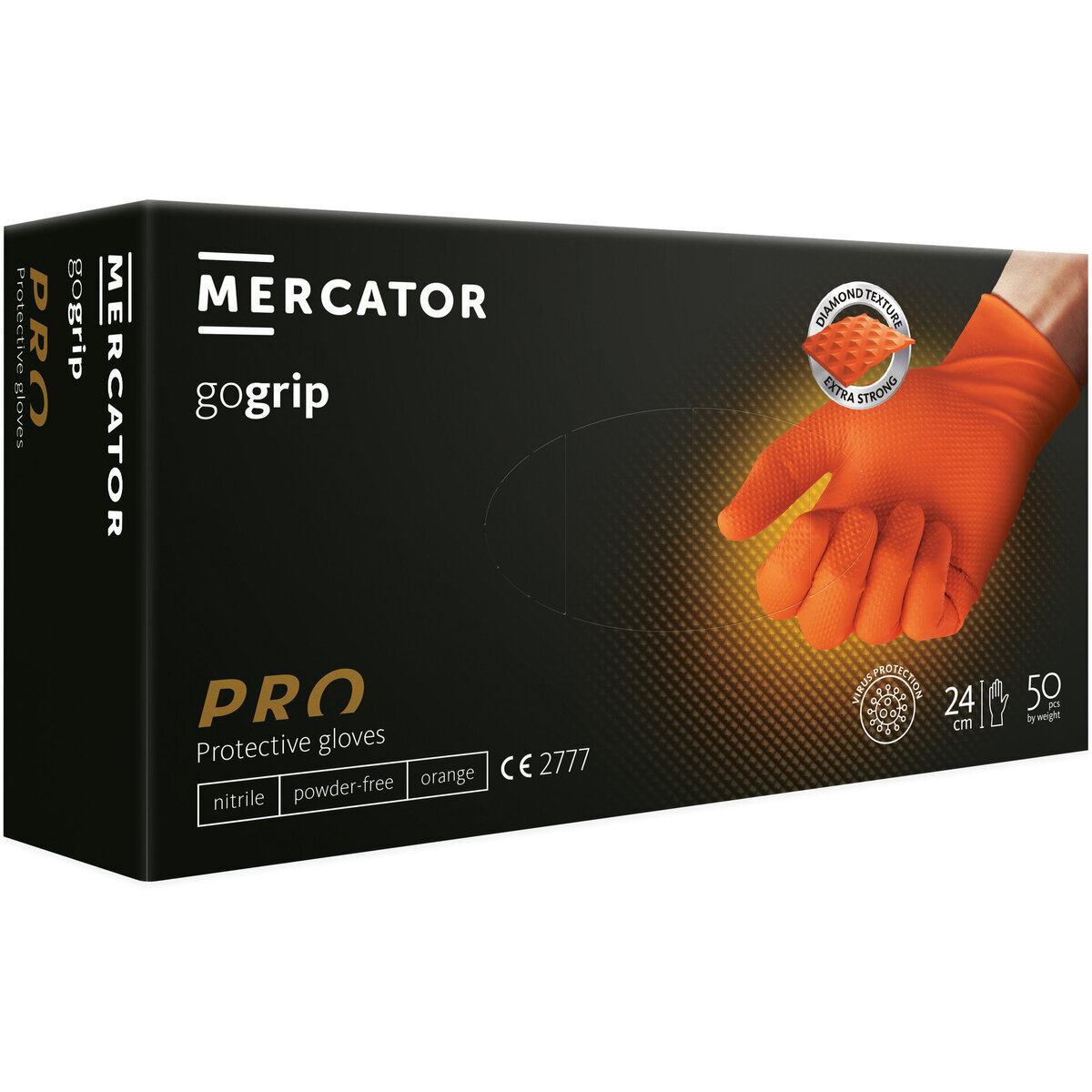 Nepudrované nitrilové rukavice MERCATOR gogrip (orange)